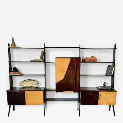 Ico Parisi Large Ico Parisi Style Of Laminated Veneered Bar Wall Unit circa 1955