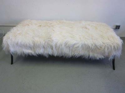 Ico Parisi Large Long Hair Italian Mid Century Modern Style Goatskin Bench Ico Parisi