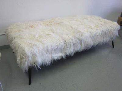 Ico Parisi Large Long Hair Italian Mid Century Modern Style Goatskin Bench Ico Parisi