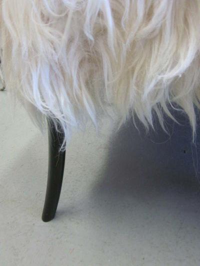Ico Parisi Large Long Hair Italian Mid Century Modern Style Goatskin Bench Ico Parisi