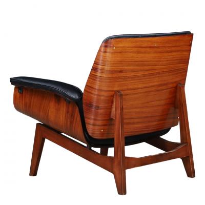 Ico Parisi Late 1950s Ico Parisi sculptural rosewood leather lounge chair MIM Roma