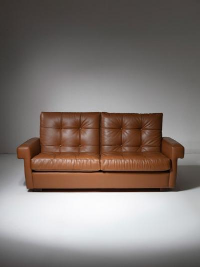 Ico Parisi Leather Settee Model 919 by Ico Parisi for Cassina Italy 1960s