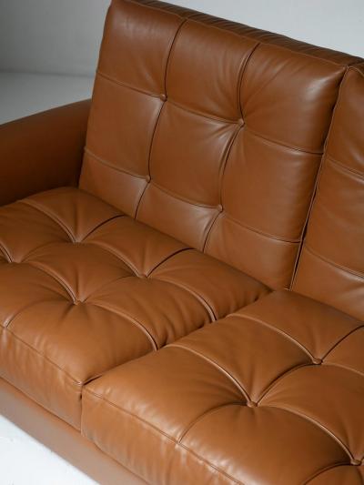 Ico Parisi Leather Settee Model 919 by Ico Parisi for Cassina Italy 1960s