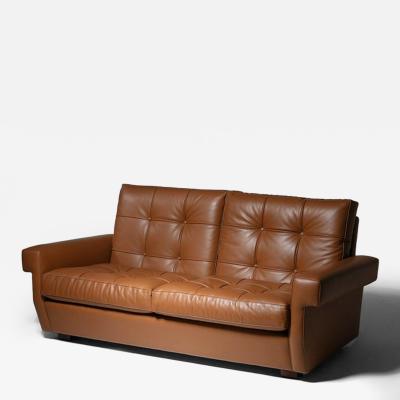 Ico Parisi Leather Settee Model 919 by Ico Parisi for Cassina Italy 1960s
