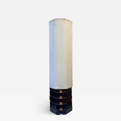 Ico Parisi Mid Century Antares Table Lamp by Ico Parisi Wood and Fabric 1950s