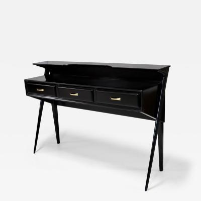 Ico Parisi Mid Century Modern Italian Two Tier Sculptural Console In Black Lacquer