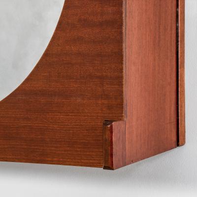 Ico Parisi Mirrored Cabinet in Wood Attributed to Ico Parisi with Shelves 50s