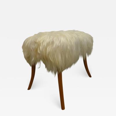 Ico Parisi Pair of Italian Long Hair Goatskin Benches