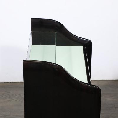 Ico Parisi Pair of Mid Century Ebonized Walnut Brass Sculptural Nightstands by Ico Parisi