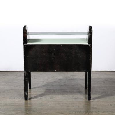 Ico Parisi Pair of Mid Century Ebonized Walnut Brass Sculptural Nightstands by Ico Parisi