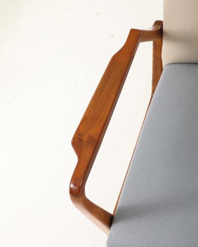 Ico Parisi Pair of Wool and Cherry Armchairs in the Manner of Ico Parisi Italy c 1950