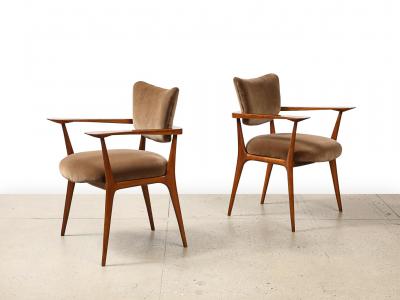 Ico Parisi Rare Pair of Poltroncina da the Armchairs by Ico Parisi