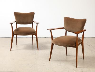 Ico Parisi Rare Pair of Poltroncina da the Armchairs by Ico Parisi