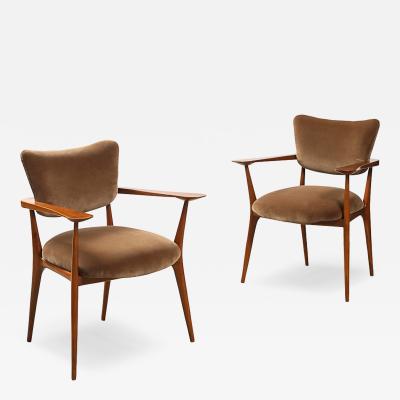 Ico Parisi Rare Pair of Poltroncina da the Armchairs by Ico Parisi