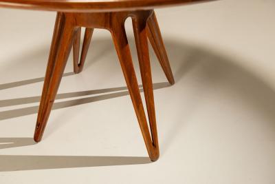 Ico Parisi Round Dining Room Table in Walnut attr to Ico Parisi Italy 1950s