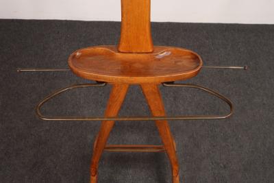 Ico Parisi Sculptural Italian Modernist Beech and Brass Valet by Fratelli Reguitti