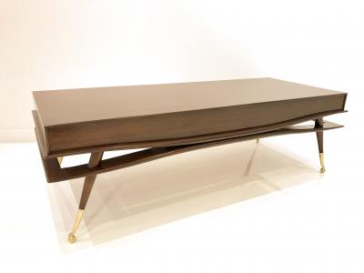 Ico Parisi Sculptural Mahogany Coffee Table After Ico Parisi
