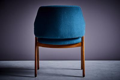 Ico Parisi Set of 6 Ico Parisi Cassina Dining Chairs newly upholstered in blue fabric