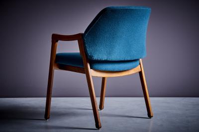 Ico Parisi Set of 6 Ico Parisi Cassina Dining Chairs newly upholstered in blue fabric