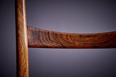 Ico Parisi Set of 6 Rosewood Dining Chairs in the manner of Ico Parisi with red upholstery