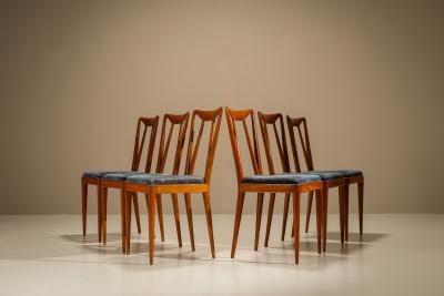 Ico Parisi Set of Six Dining Room Chairs attr to Ico Parisi Italy 1950s