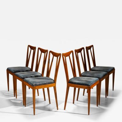 Ico Parisi Set of Six Dining Room Chairs attr to Ico Parisi Italy 1950s