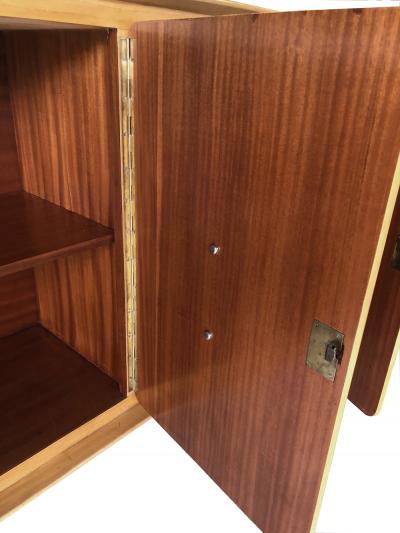 Ico Parisi Stylish Italian Mid Century 4 Door Sycamore Credenza in the Style of Ico Parisi