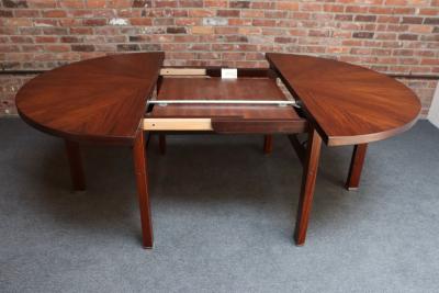 Ico Parisi Vintage Italian Round Extendable Dining Table in Rosewood by Ico Parisi for MIM
