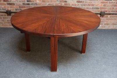 Ico Parisi Vintage Italian Round Extendable Dining Table in Rosewood by Ico Parisi for MIM