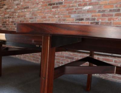Ico Parisi Vintage Italian Round Extendable Dining Table in Rosewood by Ico Parisi for MIM
