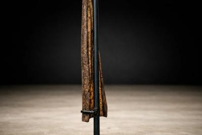 Igbo Iron Currency Knife Sculpture on Custom Platform Nigeria Early 1900s