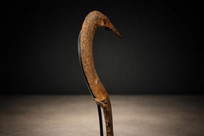 Igbo Iron Currency Knife Sculpture on Custom Platform Nigeria Early 1900s