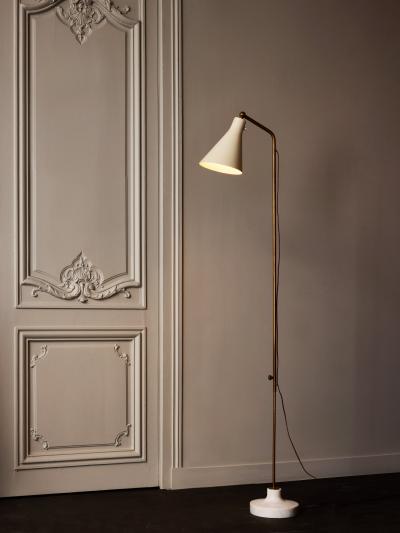 Ignazio Gardella Adjustable Floor Lamp in Marble and Metal by Ignazio Gardella