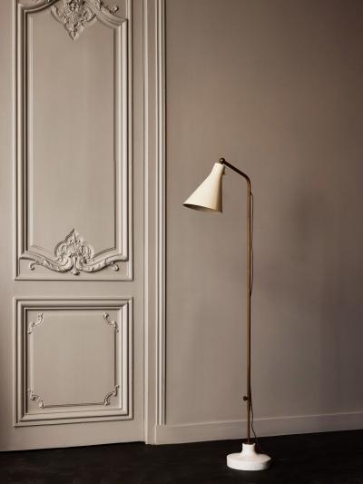 Ignazio Gardella Adjustable Floor Lamp in Marble and Metal by Ignazio Gardella