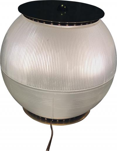 Ignazio Gardella ITALIAN BRASS AND GLASS HOLLOPHANE MID CENTURY SPHERE LAMP BY IGNAZIO GARDELLA