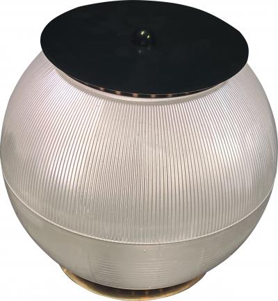 Ignazio Gardella ITALIAN BRASS AND GLASS HOLLOPHANE MID CENTURY SPHERE LAMP BY IGNAZIO GARDELLA