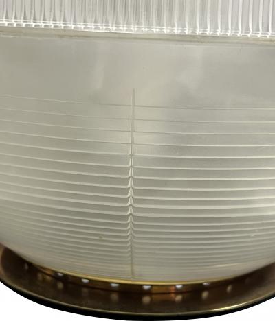 Ignazio Gardella ITALIAN BRASS AND GLASS HOLLOPHANE MID CENTURY SPHERE LAMP BY IGNAZIO GARDELLA