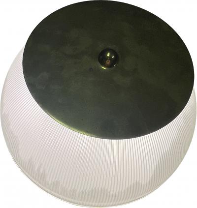 Ignazio Gardella ITALIAN BRASS AND GLASS HOLLOPHANE MID CENTURY SPHERE LAMP BY IGNAZIO GARDELLA
