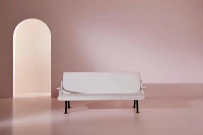Ignazio Gardella Ignazio Gardella Digamma Three seater white velvet sofa for Azucena Italy 1957