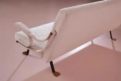 Ignazio Gardella Ignazio Gardella Digamma Three seater white velvet sofa for Azucena Italy 1957