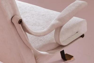 Ignazio Gardella Ignazio Gardella Digamma Three seater white velvet sofa for Azucena Italy 1957