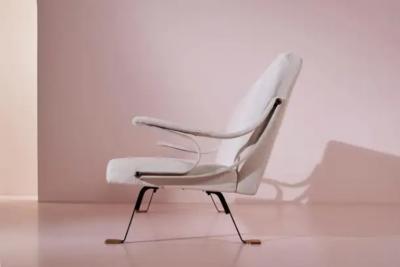 Ignazio Gardella Ignazio Gardella Digamma Three seater white velvet sofa for Azucena Italy 1957