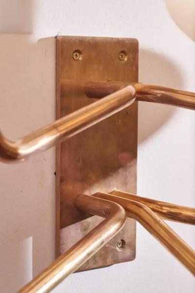 Ignazio Gardella Ignazio Gardella pair of Lp12 brass and glass wall lights for Azucena Italy 1959