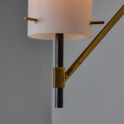 Ignazio Gardella Pair of 1970s Sculptural Glass and Brass Sconces Attributed to Ignazio Gardella