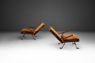 Ignazio Gardella Pair of Adjustable Digamma Armchairs by Ignazio Gardella Italy 1960s