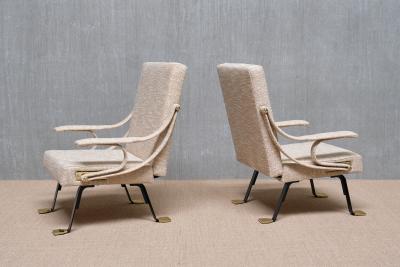 Ignazio Gardella Pair of Ignazia Gardella Digamma Armchairs in Beige M taphores Tweed 2025