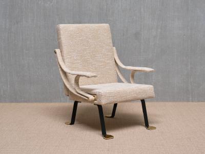 Ignazio Gardella Pair of Ignazia Gardella Digamma Armchairs in Beige M taphores Tweed 2025