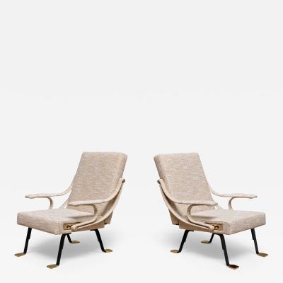 Ignazio Gardella Pair of Ignazia Gardella Digamma Armchairs in Beige M taphores Tweed 2025