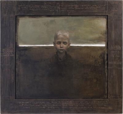 Igor Melnikov Painting on Board by Igor Melnikov Horizon Line with Artist Painted Frame