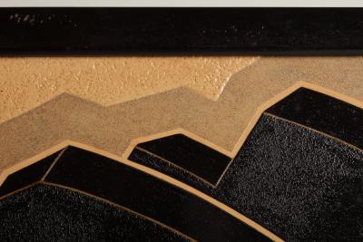 Ikeda Kiichi Lacquer Folding Screen with Roof Tiles 1952